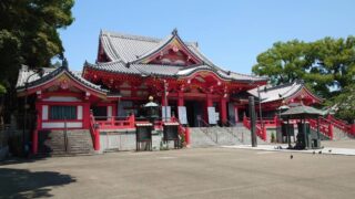 浮世絵風な水彩画　甚目寺観音 浮世絵風な水彩画甚目寺観音